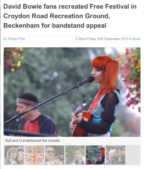 Raf and O at Memory Of A Free Festival - Newspaper clipping